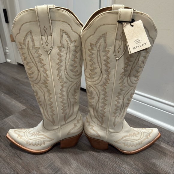 Ariat Casanova Tall Blanco White Leather Cowboy Western Heeled Boots - Picture 7 of 12